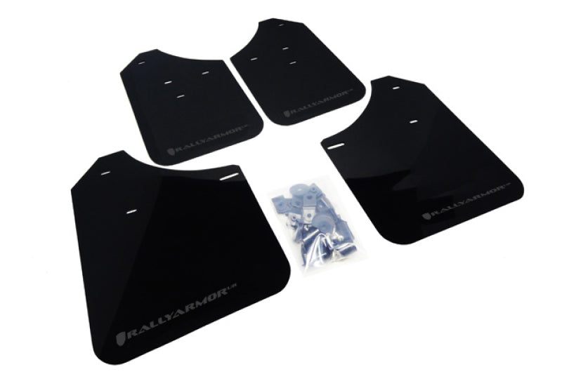 Rally Armor 02-07 Subaru WRX/STI/RS/2.5i (Wagons Req. Mod.) Black UR Mud Flap w/ Grey Logo - MF1-UR-BLK/GRY