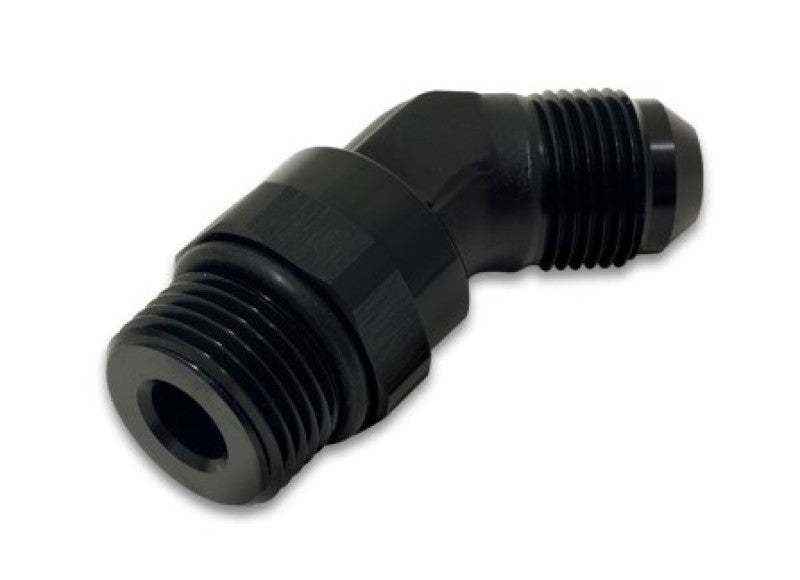Vibrant -12AN Male to Male -12AN Straight Cut 45 Degree Adapter Fitting - Anodized Black