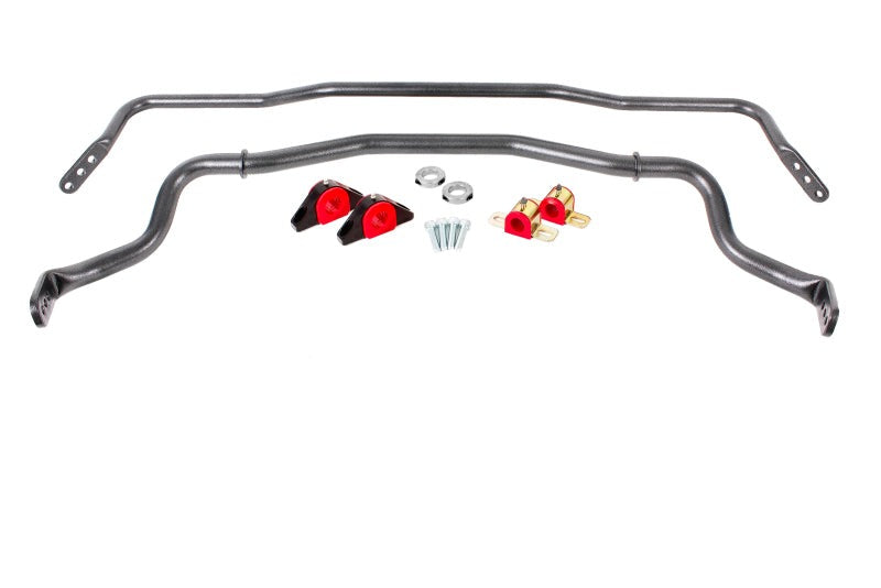 BMR 15-23 S550 Mustang Front &amp; Rear Sway Bar Kit w/ Bushings - Black Hammertone - SB043H