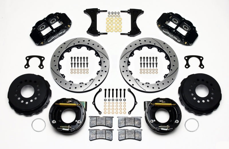 Wilwood Narrow Superlite 4R Rear P-Brk Kit 12.88in Drilled Big Ford 2.50in Offset - 140-9219-D