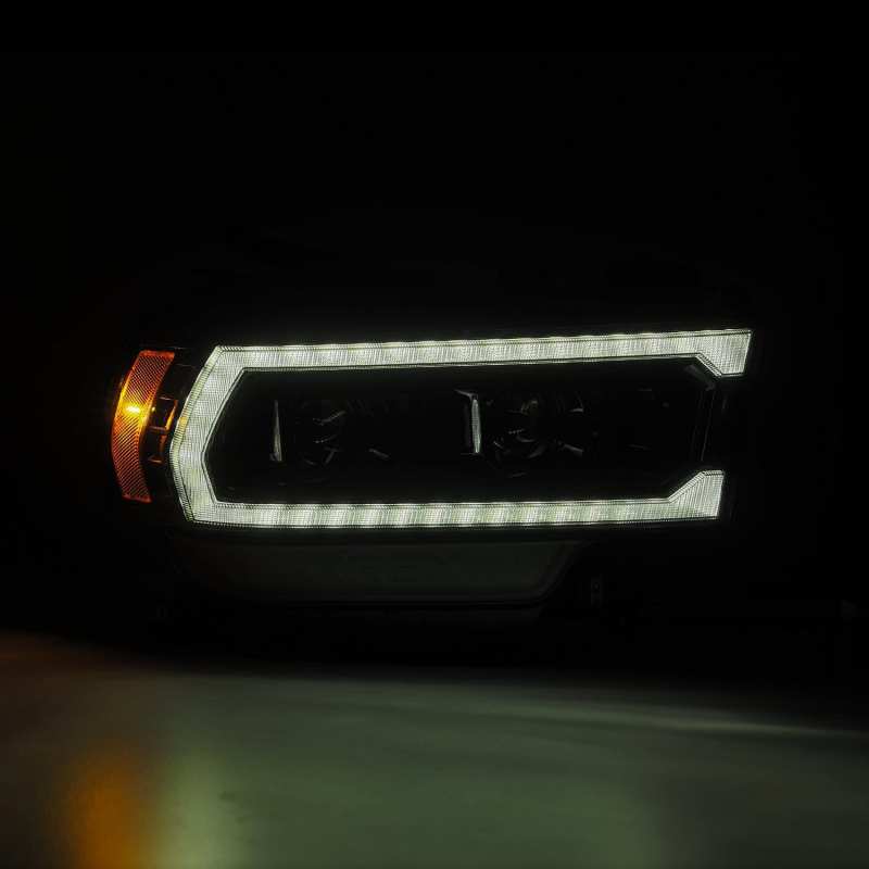 AlphaRex 19-24 Ram 2500 LUXX LED Proj Headlights Plank Style Alpha Blk w/Activ Light/Seq Signal/DRL