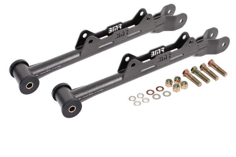 BMR 10-15 5th Gen Camaro Chrome Moly Non-Adj. Rear Lower Control Arms (Delrin) - Black Hammertone - MTCA030H