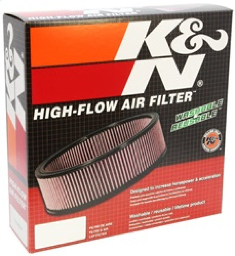 K&N Replacement Air Filter GM CARS & TRUCKS, 1968-97 - E-1500 for 1980-1991 GMC Jimmy - rear view