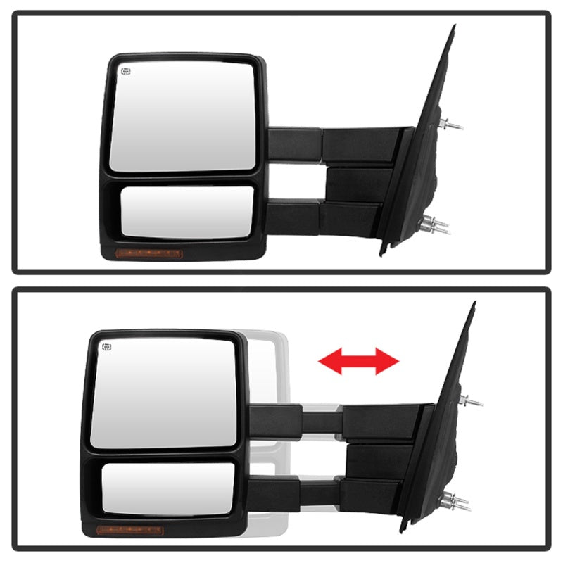 Xtune Ford F150 07-14 Power Heated Amber LED Signal Telescoping Mirror Left MIR-FF15007S-PWH-AM-L - 9935381