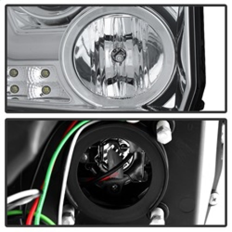 Spyder GMC Sierra 14-16 Projector Headlights Light Bar DRL Chrm PRO-YD-GS14V2-LBDRL-C - 5080868
