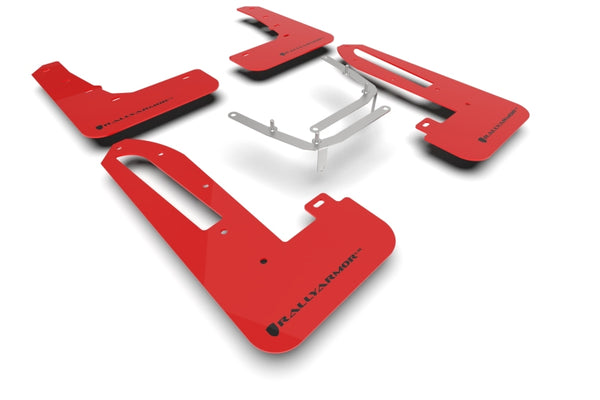 Rally Armor 2023+ Honda Civic Type R Red Mud Flap Black Logo - MF97-UR-RD-BLK for 2023-2025 Honda Civic Type R - front view