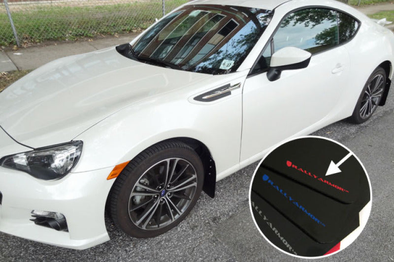 Rally Armor 13-17 Subaru BRZ / Scion FR-S Black UR Mud Flap w/ Red Logo - MF23-UR-BLK/RD