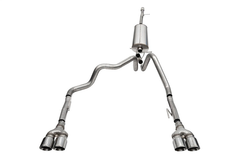 Corsa 19-23 Chevrolet Silverado 1500 Cat-Back Dual Rear Exit with Twin 4in Polished Pro-Series Tips - 21200