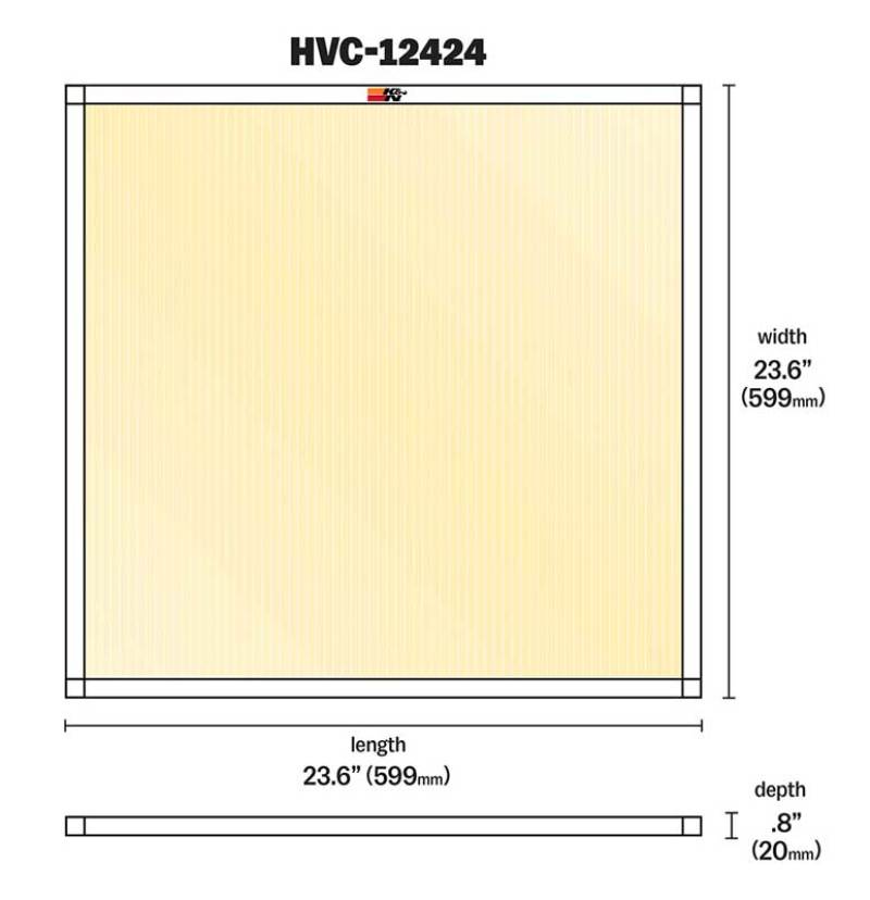 K&N HVAC Filter - 24 x 24 x 1 - HVC-12424