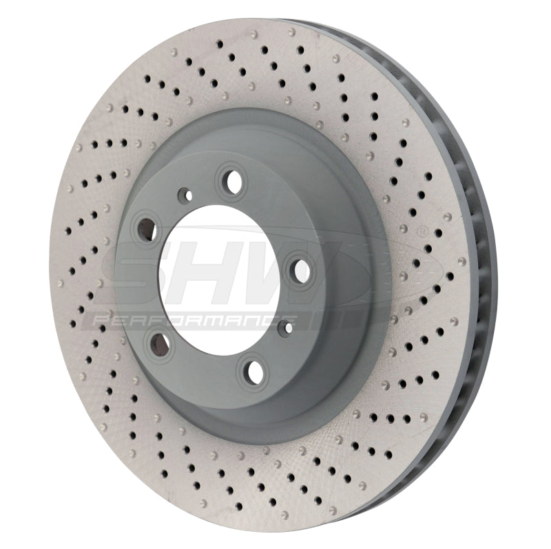 SHW 15-16 Porsche 911 Carrera 4 GTS w/o Ceramics Right Frt Drill-Dimp MB Brake Rotor (99135140401) - PFR39912