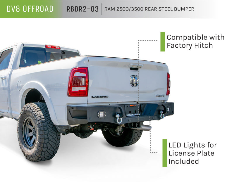 DV8 Offroad 19+ Ram 2500/3500 Rear Bumper - RBDR2-03