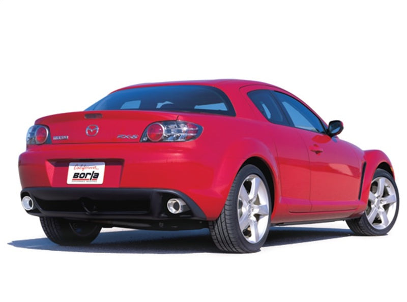 Borla 03-09 Mazda RX-8 1.3L Single Round Rolled Angle-Cut Cat-Back Exhaust - 1014015