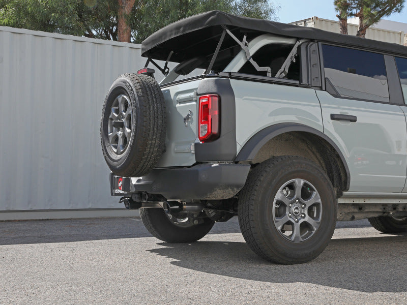 aFe Vulcan 3in 304 SS Axle-Back Exhaust 2021 Ford Bronco L4-2.3L (t)/V6-2.7L (tt) w/ Black Tips - 49-33137-B