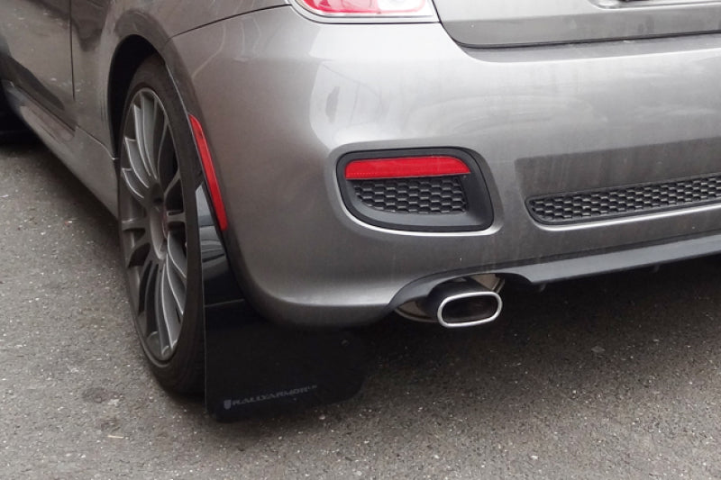 Rally Armor 12-18 Fiat 500 (Pop/Sport/Lounge/Abarth) Black UR Mud Flap w/ Grey Logo - MF25-UR-BLK/GRY