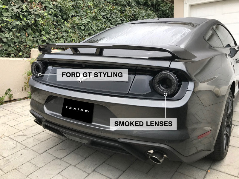 Raxiom 15-22 Ford Mustang Halo LED Tail Lights - Gloss Black Housing (Smoked Lens) - 393827