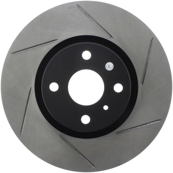 StopTech 16-18 Mazda Miata MX-5 Sport Slotted Front Left Rotor - 126.45090SL for 2016-2025 Mazda MX 5 Miata - front view