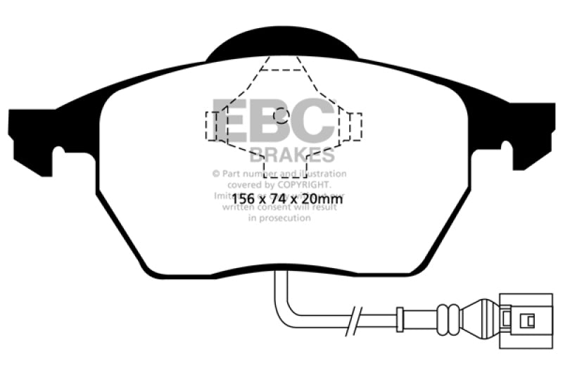 EBC 99-06 Audi TT 1.8 Turbo Yellowstuff Front Brake Pads - DP41330R