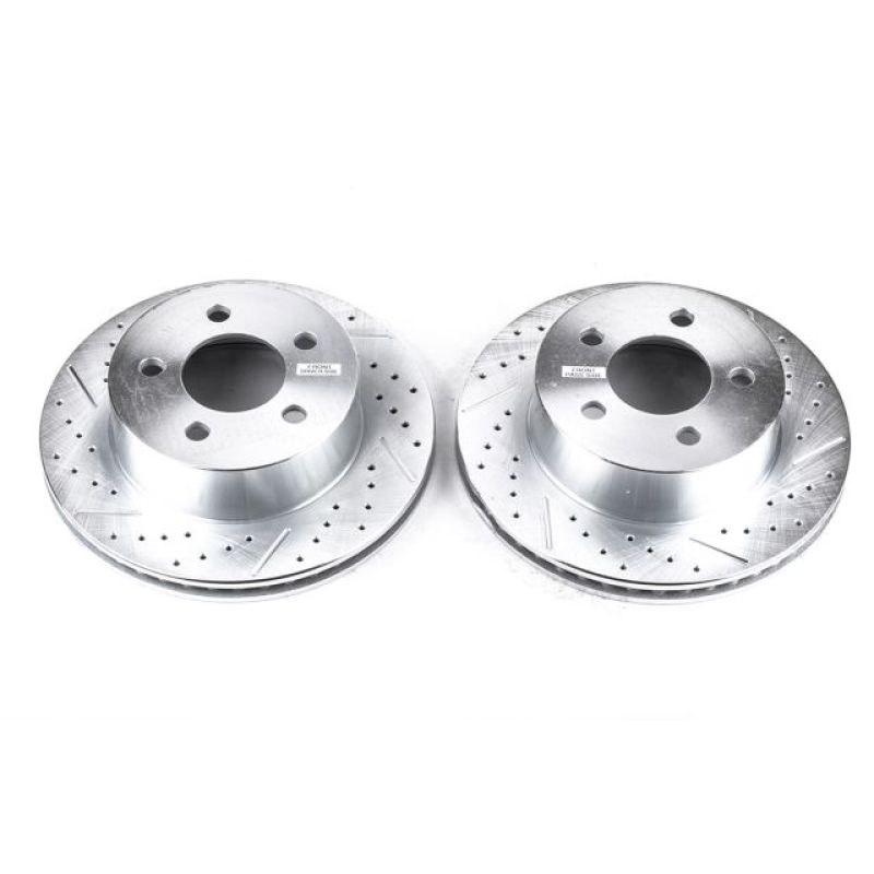 Power Stop 99-01 Jeep Cherokee Front Evolution Drilled &amp; Slotted Rotors - Pair