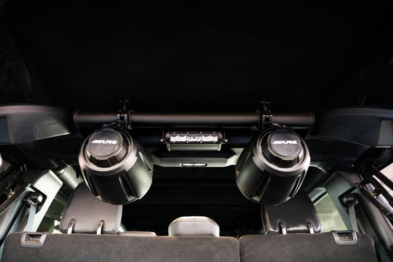 DV8 Offroad 21-22 Ford Bronco 4dr Rear Speaker &amp; Light Mount Bar - BRSB-01
