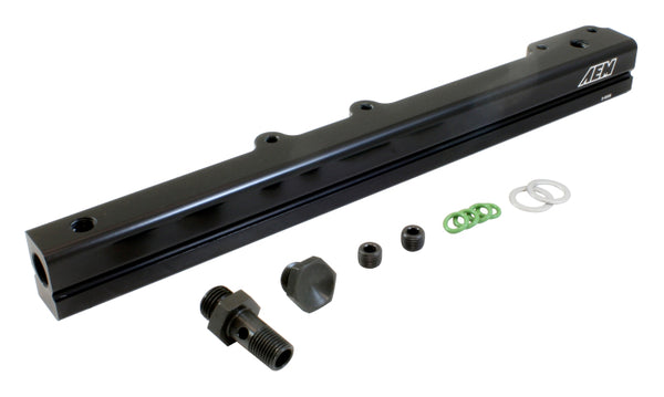 AEM 96-00 Civic CX/DX/LX/EX & 96-97 Del Sol S/Si Black Fuel Rail - 25-109BK for 1996-2000 Honda Civic