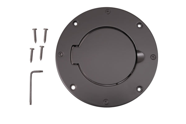 Rugged Ridge Non-Locking Gas Cap Door Black 97-06 Jeep Wrangler - 11425.02 for 1997-2006 Jeep Wrangler - front view