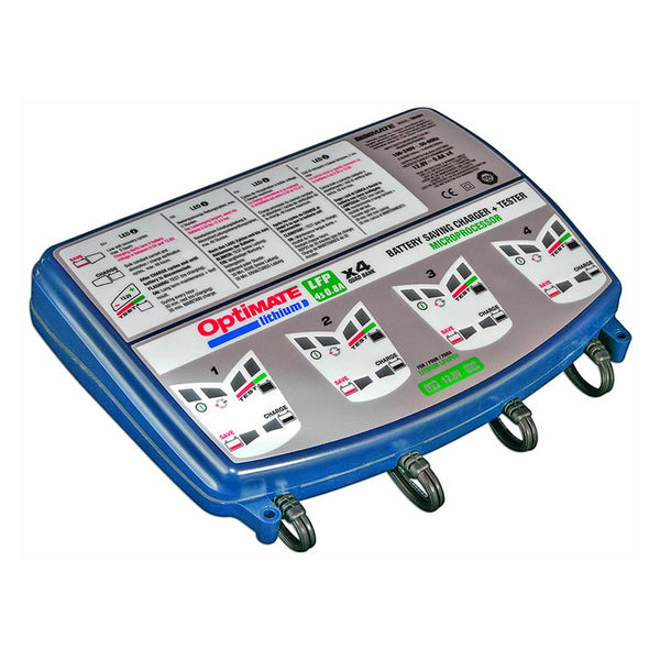 OpenBox: OptiMate TM-485 Lithium 4-Bank Charger 0.8A by Optimate - front view