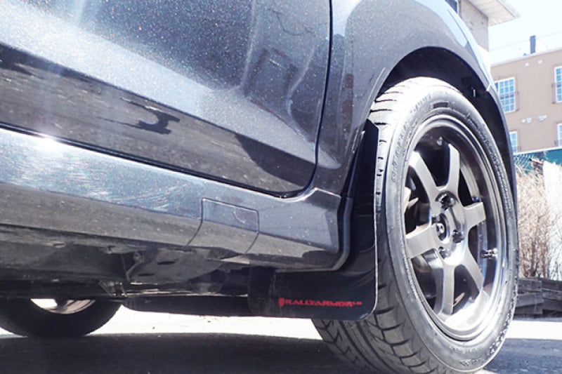 Clearance - Rally Armor 13-19 USDM Ford Fiesta ST Red UR Mud Flap w/ White Logo - RALMF29-UR-RD/WH