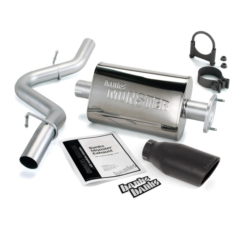 Banks Power 04-06 Jeep 4.0L Wrangler Unlimited Monster Exhaust Sys - SS Single Exhaust w/ Black Tip - 51315-B