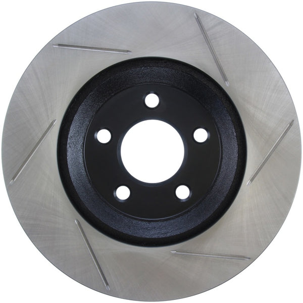 StopTech Power Slot 05-10 Mustang GT V8-4.6L Front Right Slotted Rotor - 126.61086SR for 2005-2014 Ford Mustang - front view