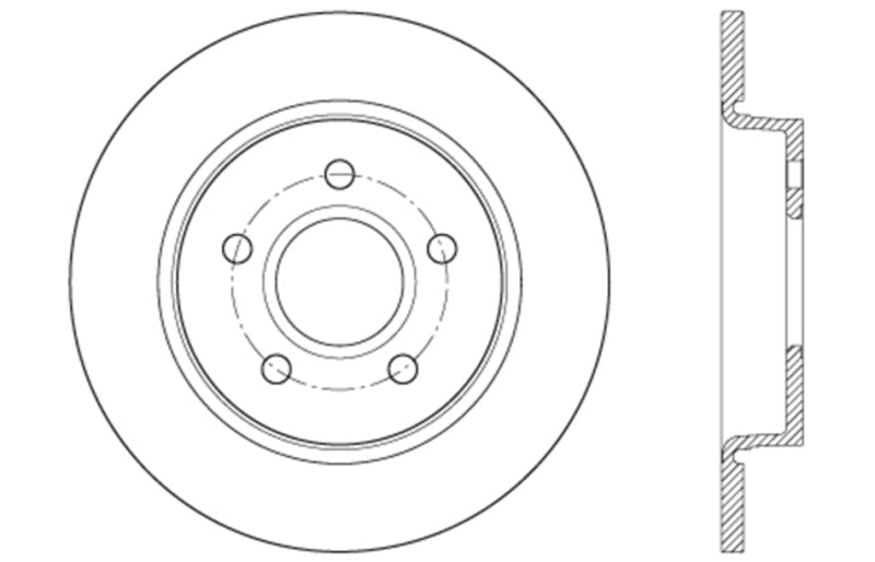 StopTech 12-15 Ford Focus w/ Rear Disc Brakes Rear Left Slotted &amp; Drilled Rotor - 127.61099L