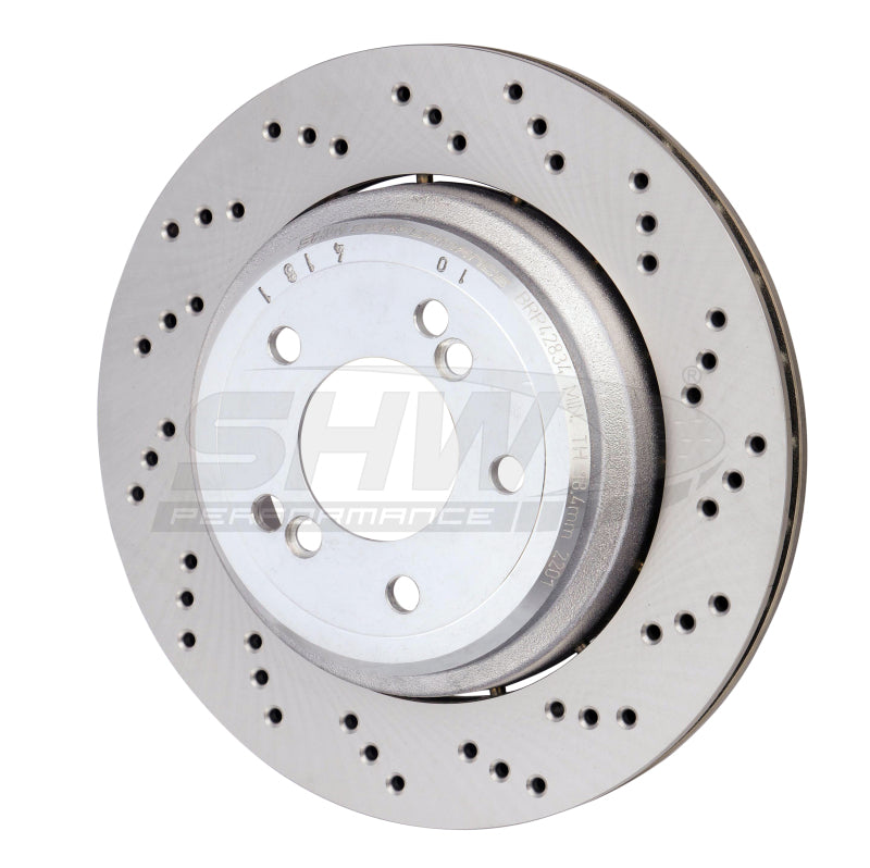 SHW 06-08 BMW Z4 3.2L Right Rear Cross-Drilled Lightweight Brake Rotor (34212282304) - BRR42834