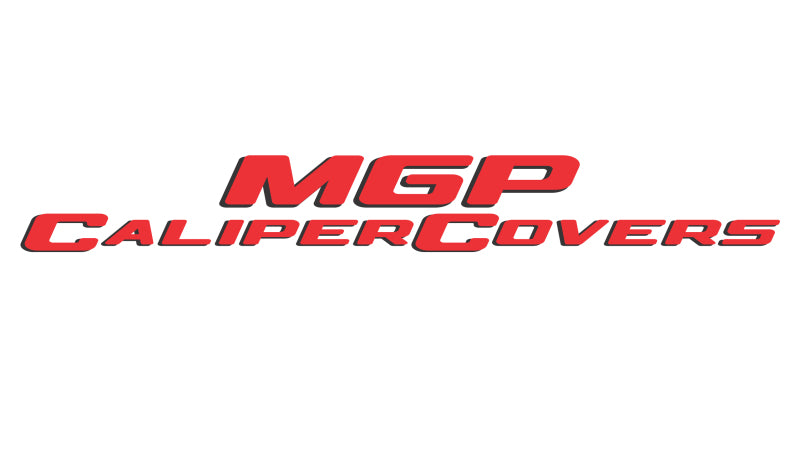 MGP 4 Caliper Covers Engraved Front &amp; Rear Ford Oval Logo Red Finish Silver Char 2021 Ford F-150