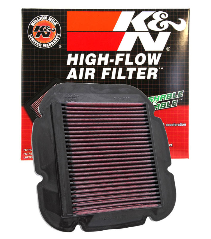 K&N 02-10 Suzuki DL 1000 V-Strom/04-12 DL650 V-Strom / 04-05 Kawasaki KLV1000 Replacement Air Filter - SU-1002 for 2007-2020 