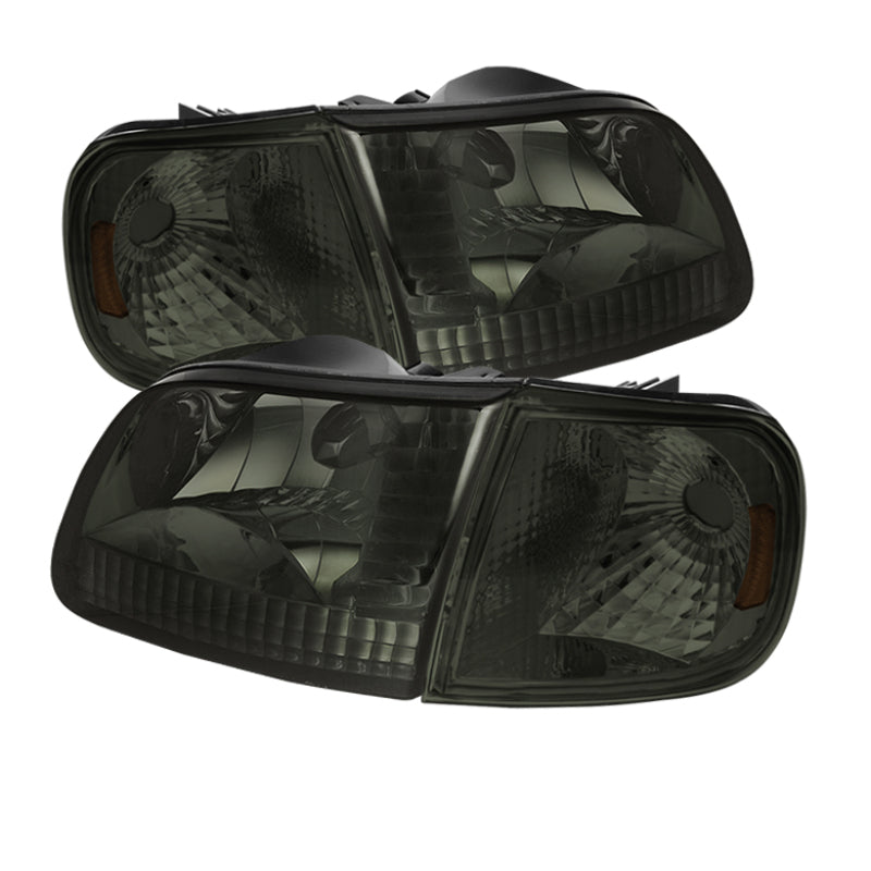 Xtune Ford F150 97-03 / Expedition 97-02 Crystal Headlights w/Corner Smoke HD-JH-FF15097-SET-AM-SM - 5070333