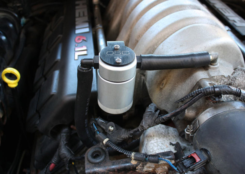 J&amp;L 05-10 Dodge Charger 6.1L Hemi Passenger Side Oil Separator 3.0 - Black Anodized