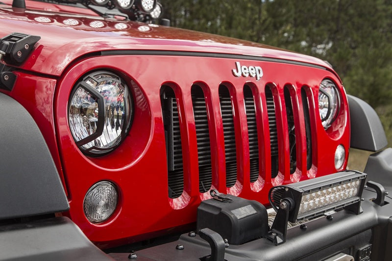 Rugged Ridge 07-18 Jeep Wrangler JK/JKU Textured Black Elite Headlight Euro Guards - 11230.12