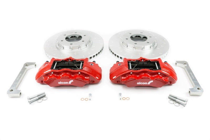 Alcon Ford 2019+ Ranger - 2020+ Bronco 350x34mm Rotors 6-Piston Red Calipers Front Brake Upgrade Kit