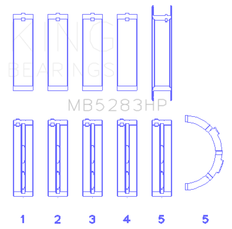 King Performance Main Bearing Set - Size Standard - MB5283HP