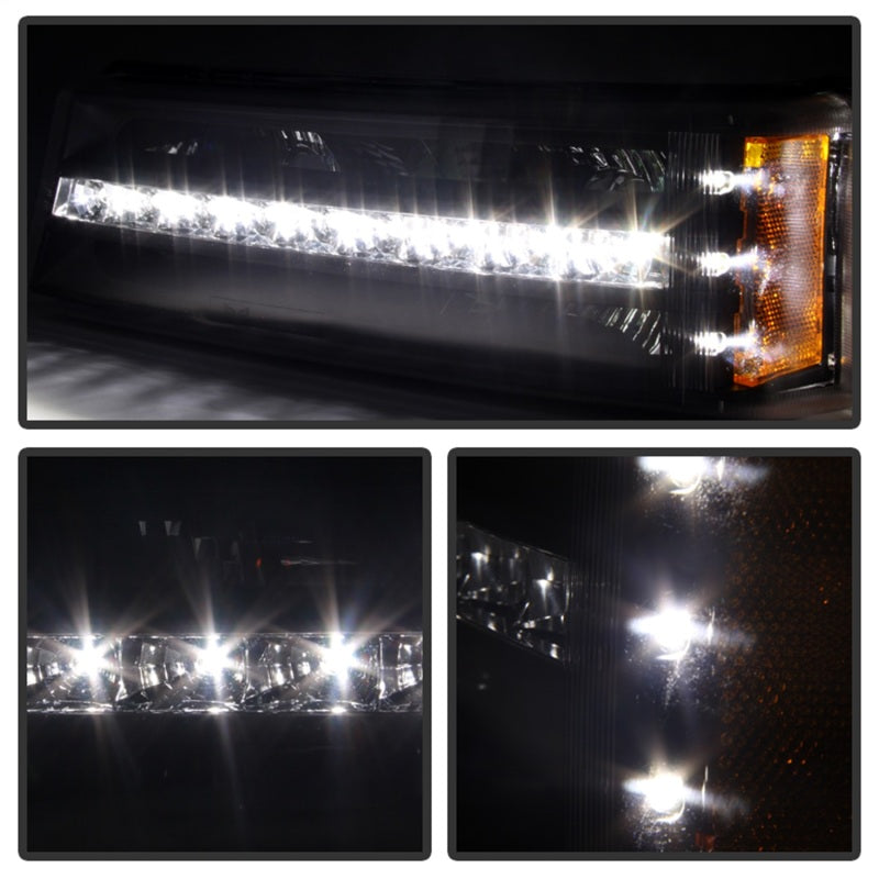 Xtune Chevy Silverado 03-06 / Avalanche 02-06 LED Bumper Lights Black CBL-JH-CS03-LED-BK - 9027482