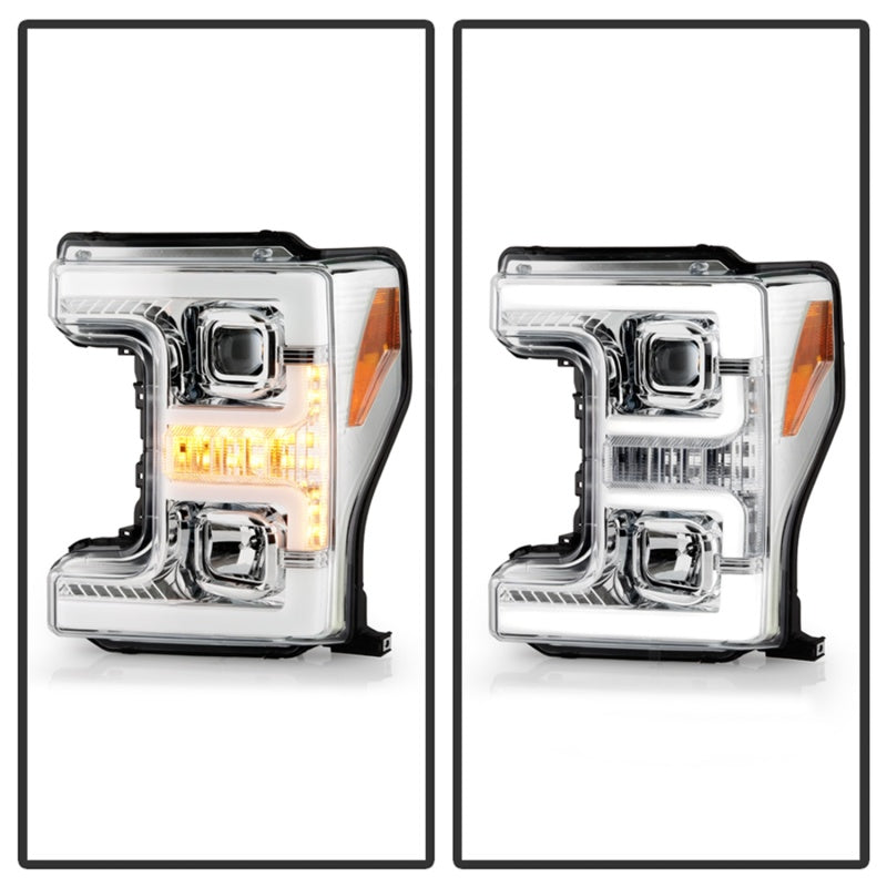 Spyder Ford F-250/F-350/F450 Super Duty 17-18 Projector Headlights Chrome PRO-YD-FS17-SBSEQ-C - 5086273