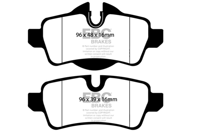 EBC 07-14 Mini Hardtop 1.6 Ultimax2 Rear Brake Pads - UD1309