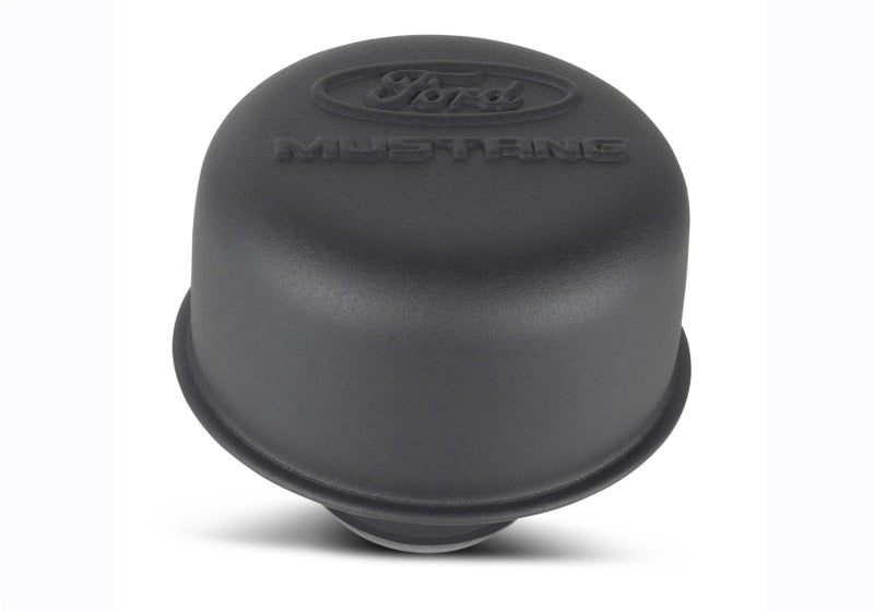 Ford Racing Black Crinkle Finish Breather Cap w/ Ford Mustang Logo - 302-221