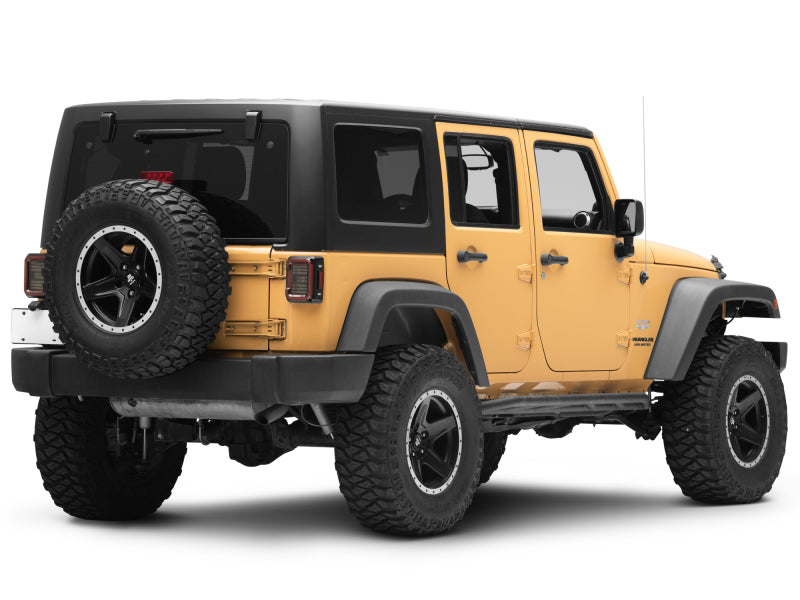 Raxiom 07-18 Jeep Wrangler JK Axial Series LED Halo Tail Lights- Black Housing (Dark Smoked Lens) - J138358