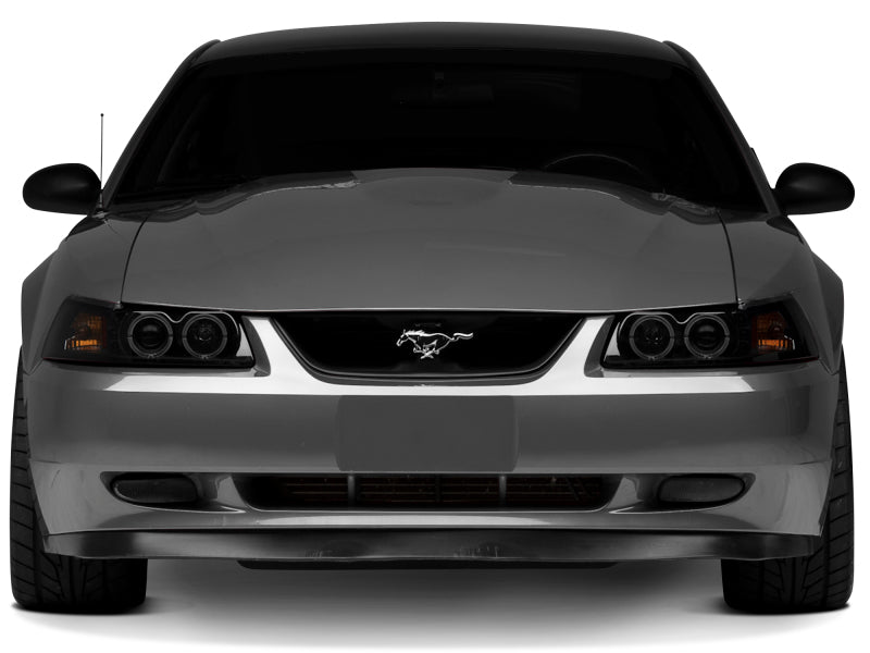 Raxiom 99-04 Ford Mustang Dual LED Halo Projector Headlights- Black Housing (Smoked Lens) - 49113