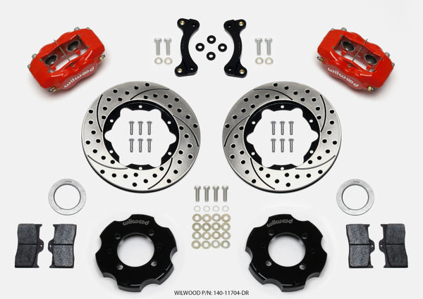 Wilwood Forged Dynalite Front Hat Kit 11.00in Drilled Red 95-05 Miata - 140-11704-DR for 2001-2005 Mazda Miata