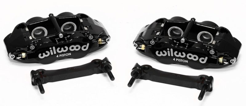 Wilwood Narrow Superlite 4R Rear Caliper &amp; Bracket Kit - Black 97-13 C5/C6 Corvette w/ OEM Rotors - 140-14026