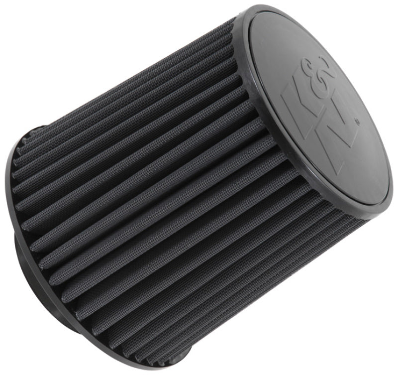 K&amp;N Universal Rubber Filter-Round Tapered 4in Flange ID x 8in Base OD x 6.625in Top OD x 8in H - RU-5171HBK