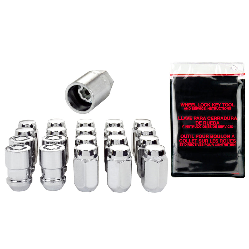 McGard 5 Lug Hex Install Kit w/Locks (Cone Seat Nut) M12X1.5 / 13/16 Hex / 1.5in. Length - Chrome