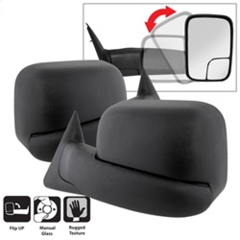 Xtune Dodge Ram 94-01 L&amp;R Manual Extendable Manual Adjust Mirror MIR-DRAM94-MA-SET - 9935749