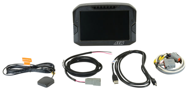 AEM CD-7 Non Logging GPS Enabled Race Dash Carbon Fiber Digital Display w/o VDM (CAN Input Only) - 30-5702 by AEM - front vie
